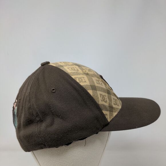 DC Shoes Fitted Hat Brown S-M Flexfit Embroidered Logo Colorblock 6 Panel - Picture 4 of 9